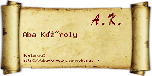 Aba Károly névjegykártya