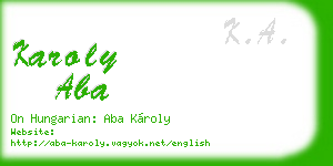 karoly aba business card