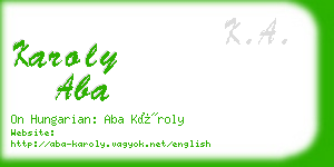 karoly aba business card